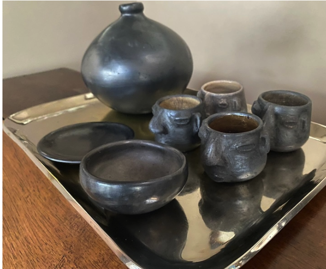 Juego mezcalero de barro negro