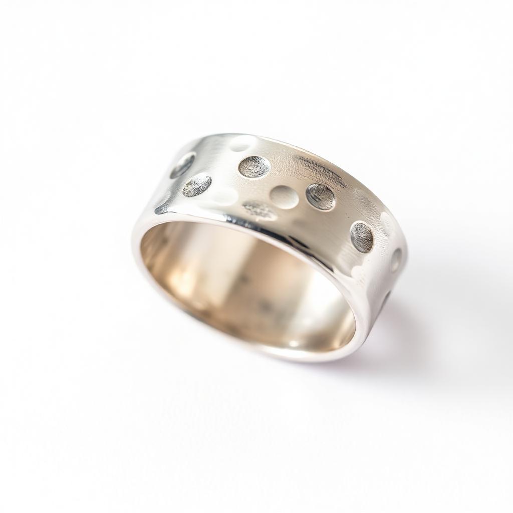 Anillo de plata martillado